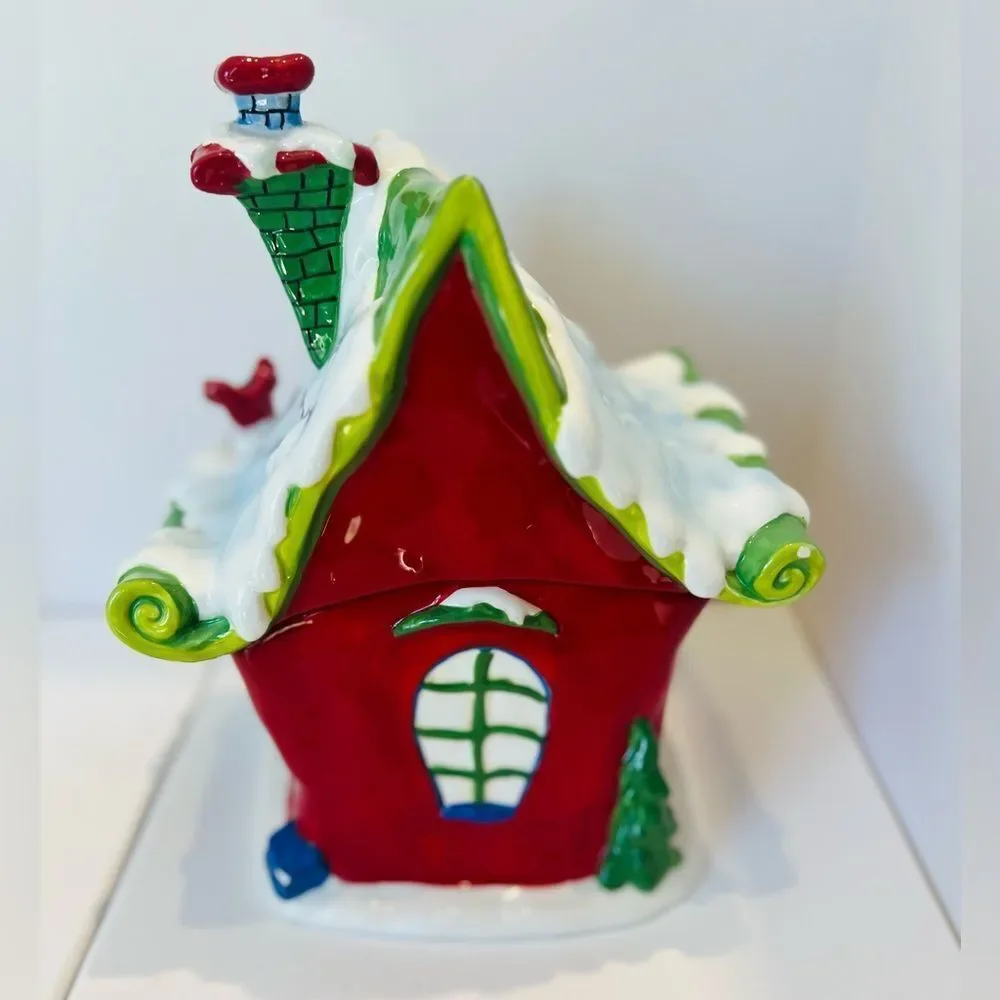 Harry and David Santas Workshop Cookie Jar Ceramic Christmas Holiday 10.5